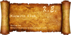 Kuzmits Elek névjegykártya